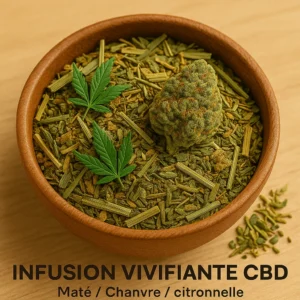 INFUSION VIVIFIANTE CBD : Maté / Chanvre / citronnelle